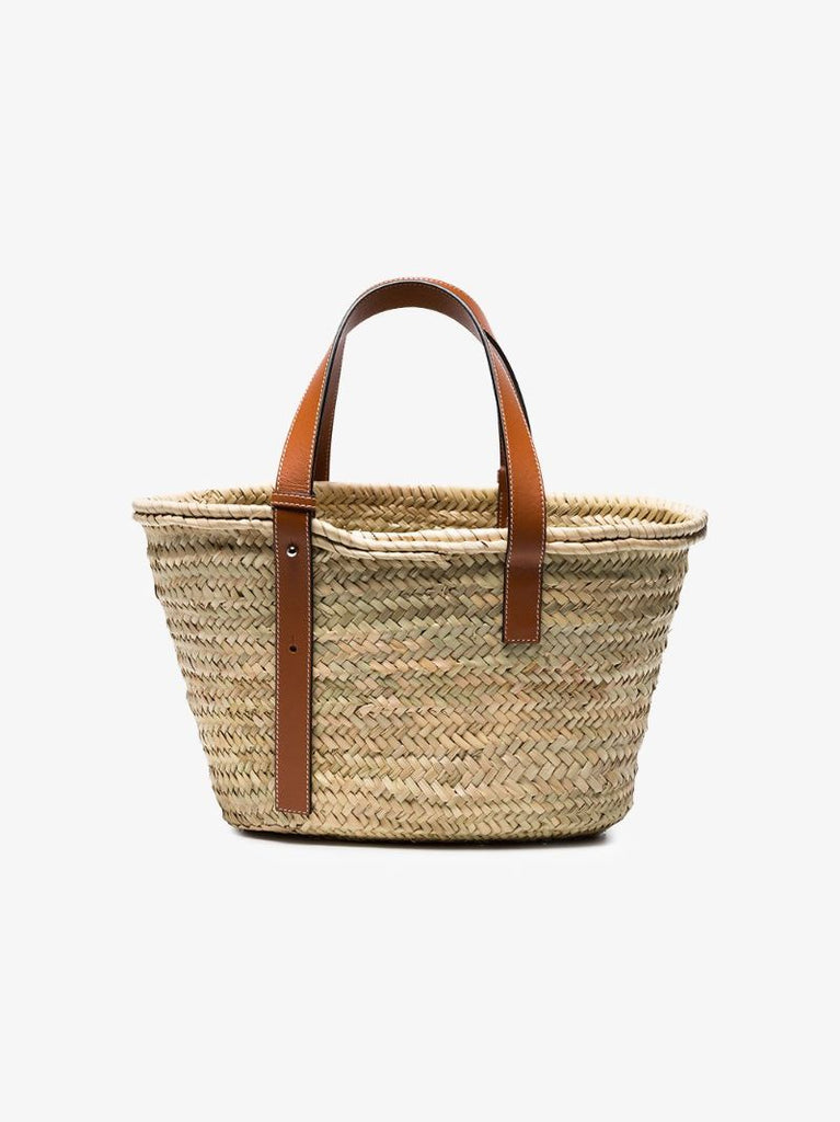 Neutral Basket Raffia Tote Bag