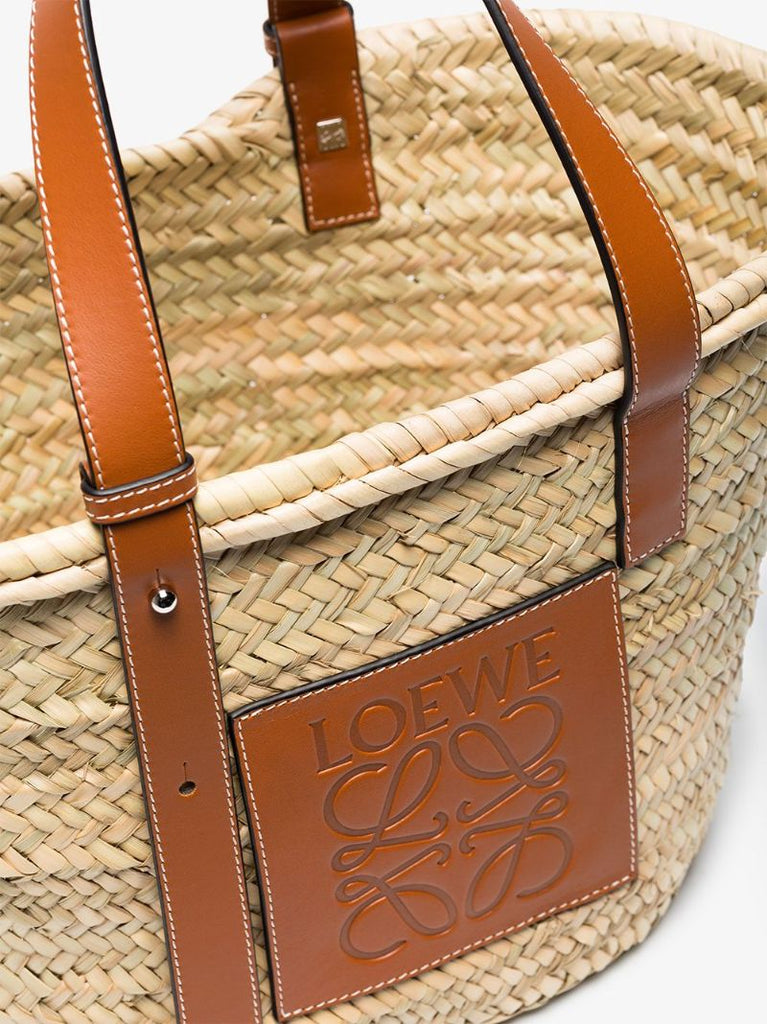 Neutral Basket Raffia Tote Bag