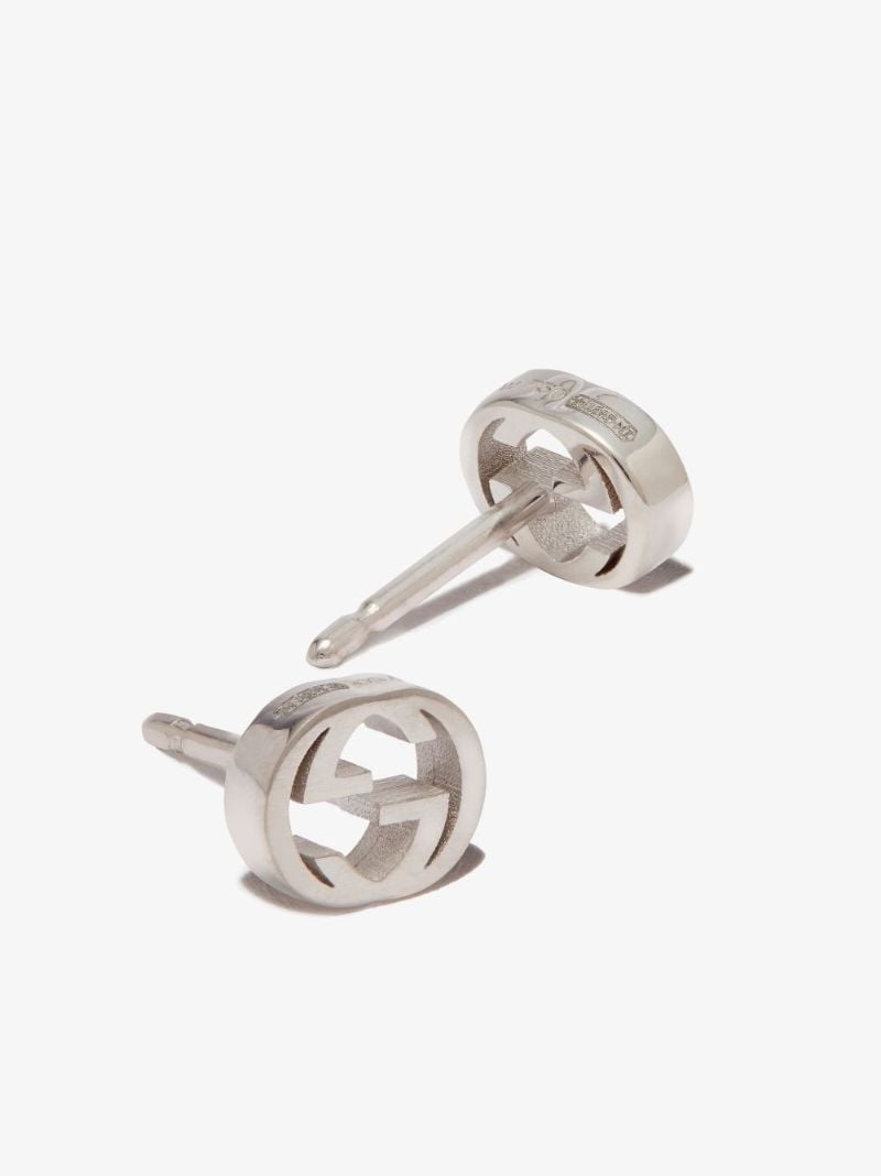 18k White Gold Interlocking Stud Earrings