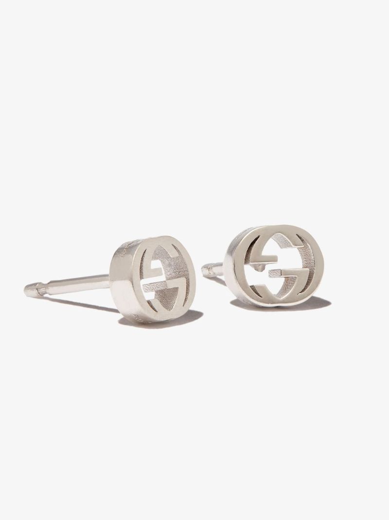 18k White Gold Interlocking Stud Earrings