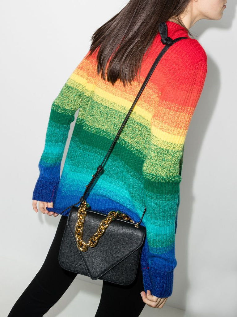 Black Mount Small Leather Shoulder Bag