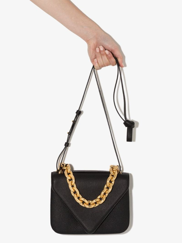 Black Mount Small Leather Shoulder Bag