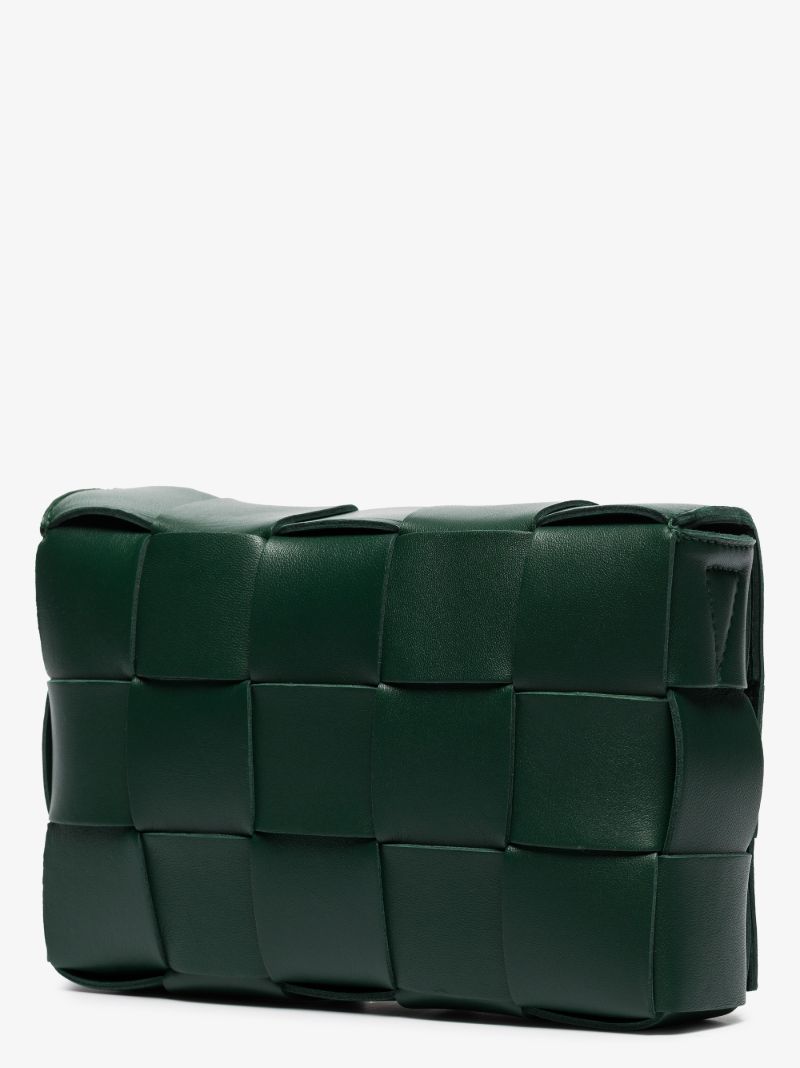 Green Cassette Leather Shoulder Bag