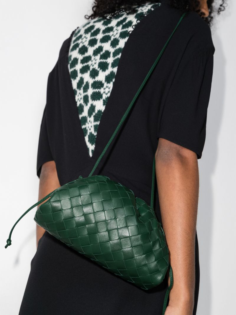 Green the Mini Pouch Leather Clutch Bag
