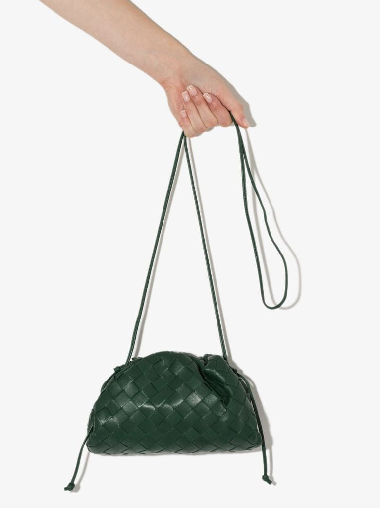 Green the Mini Pouch Leather Clutch Bag
