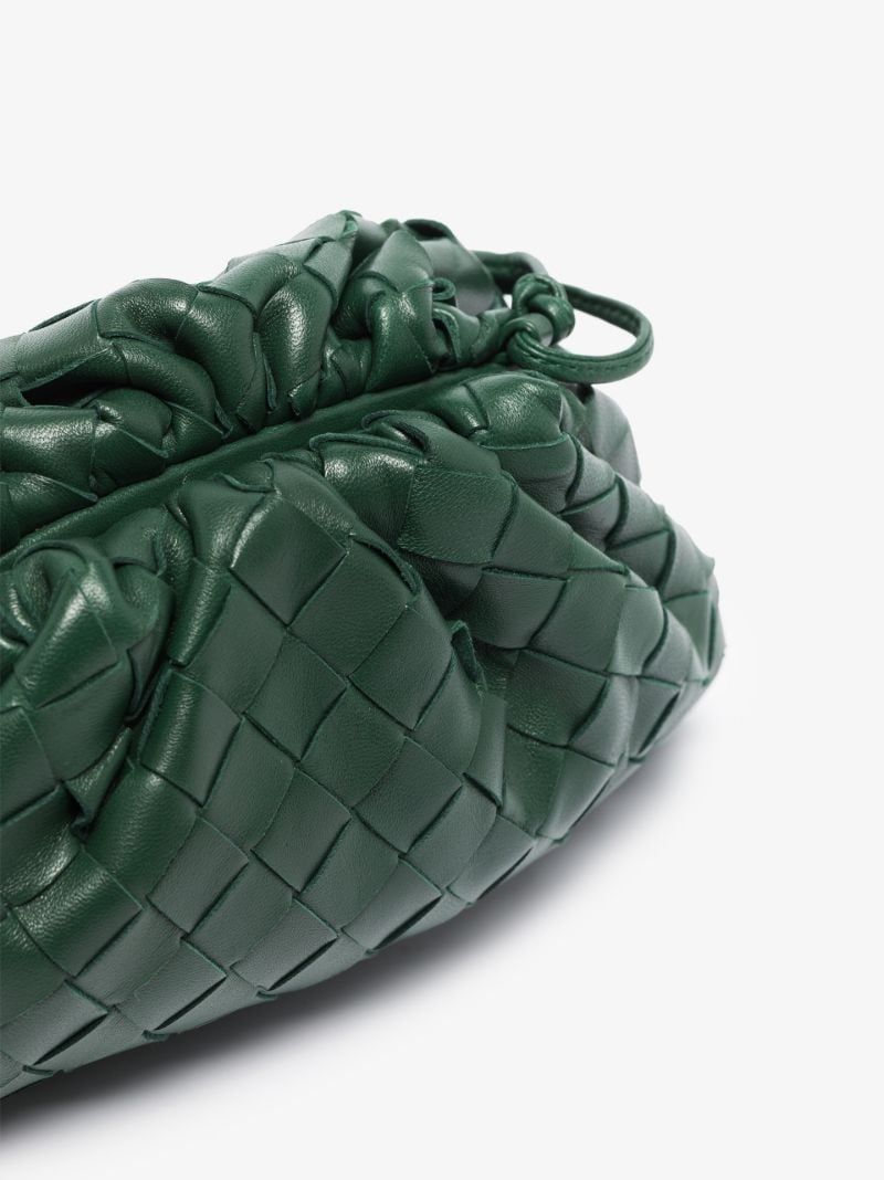 Green the Mini Pouch Leather Clutch Bag