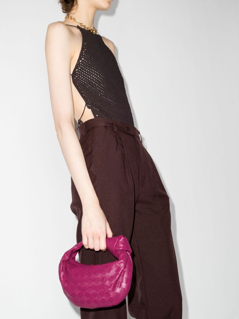 Purple Jodie Mini Leather Clutch Bag