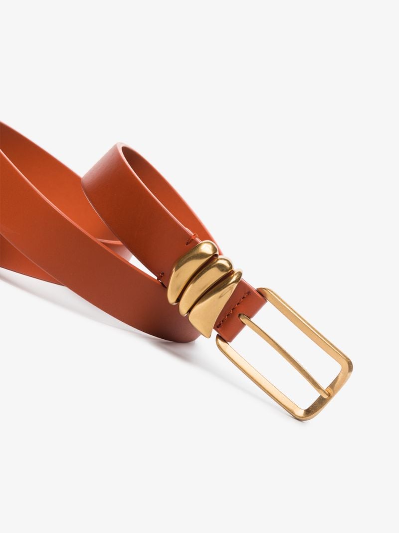 Brown Metal Loops Leather Belt