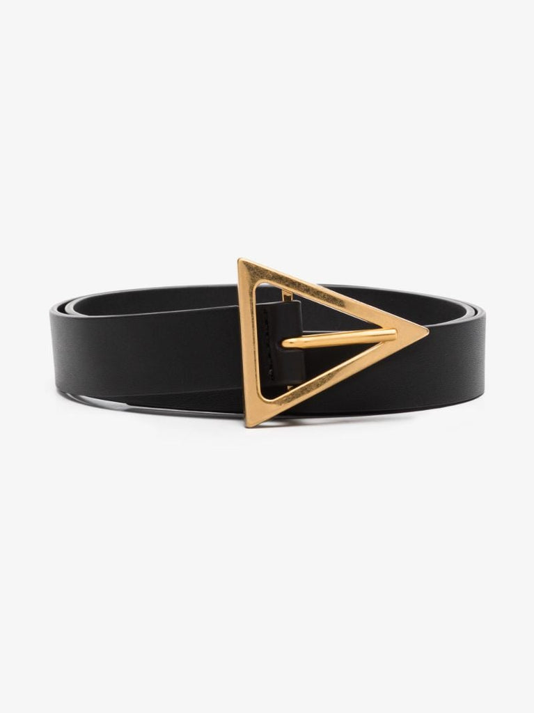 Black Triangle Leather Belt