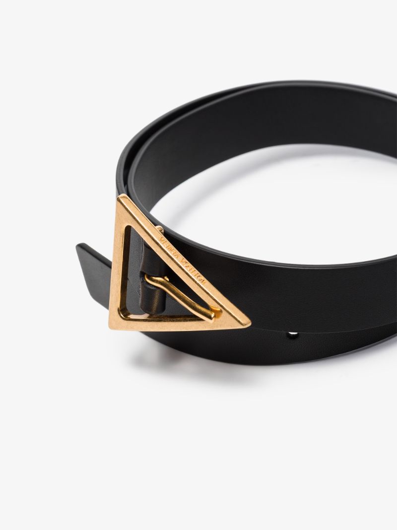 Black Triangle Leather Belt