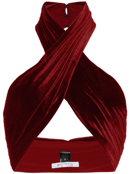 Velvet Wrap Crop Top