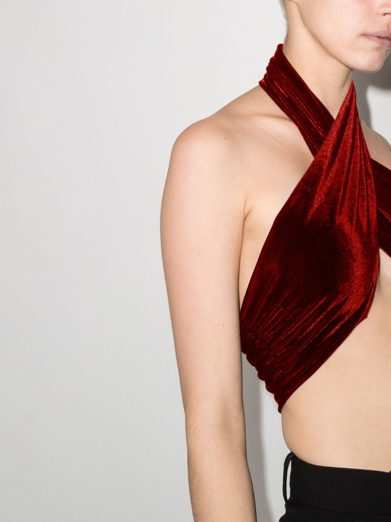 Velvet Wrap Crop Top