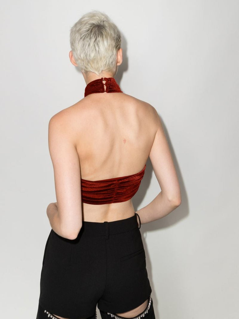 Velvet Wrap Crop Top