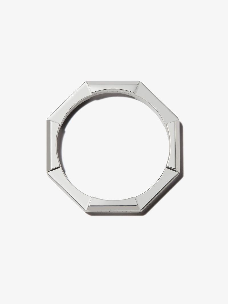 18k White Gold Link to Love Mirrored Ring