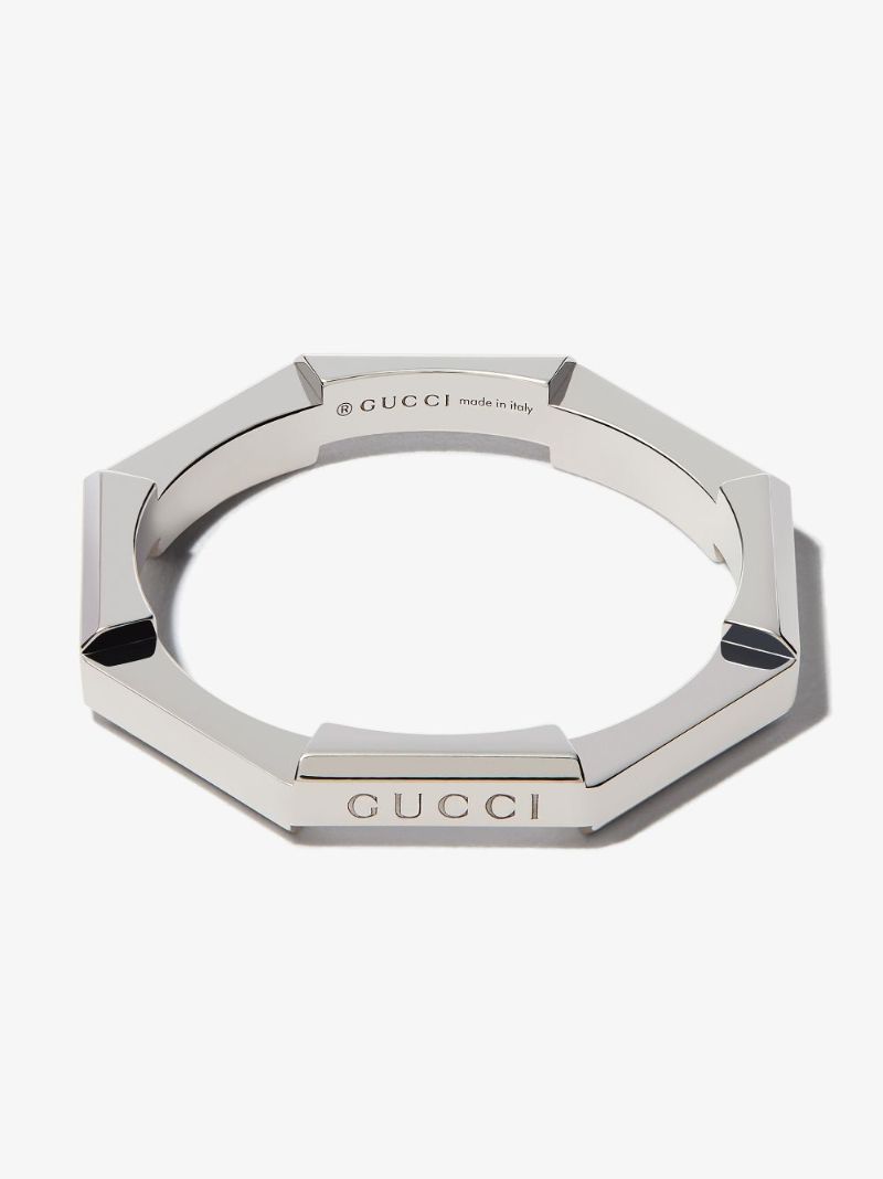 18k White Gold Link to Love Mirrored Ring