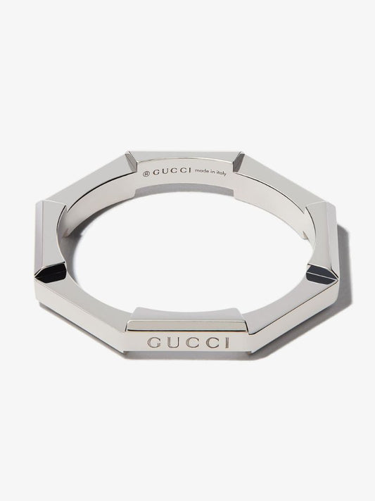 18k White Gold Link to Love Mirrored Ring