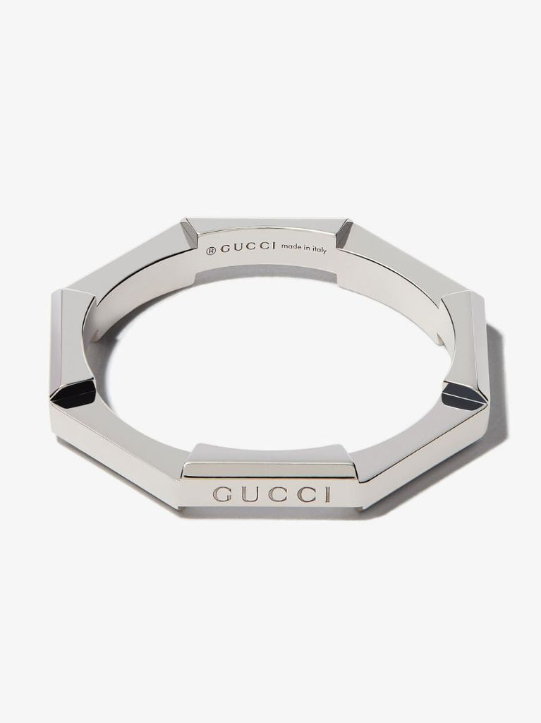 18k White Gold Link to Love Mirrored Ring
