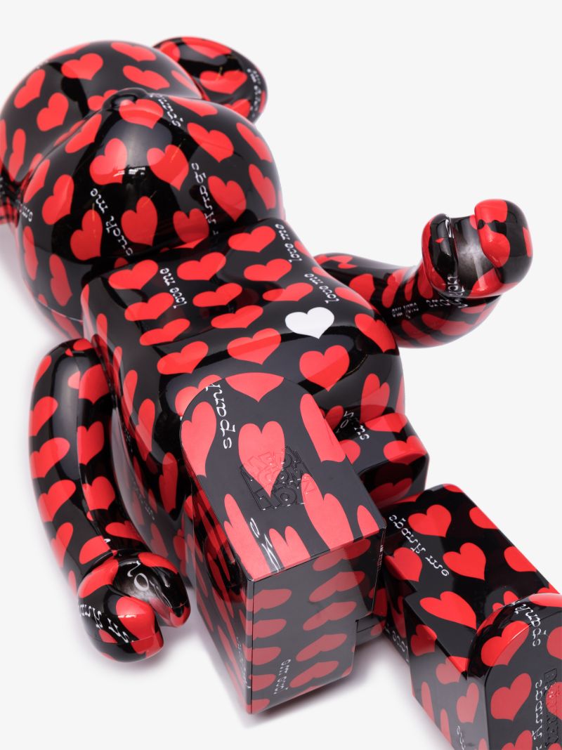 Black and Red Be@rbrick Hearts Toy