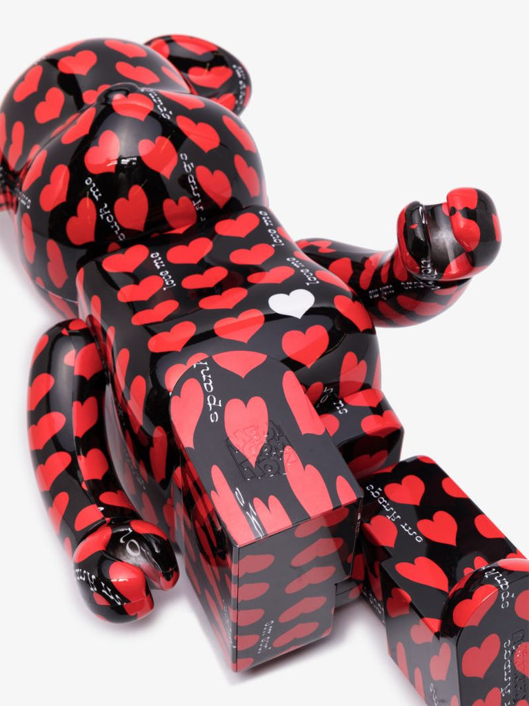 Black and Red Be@rbrick Hearts Toy