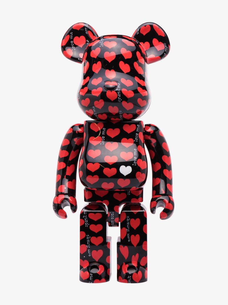 Black and Red Be@rbrick Hearts Toy