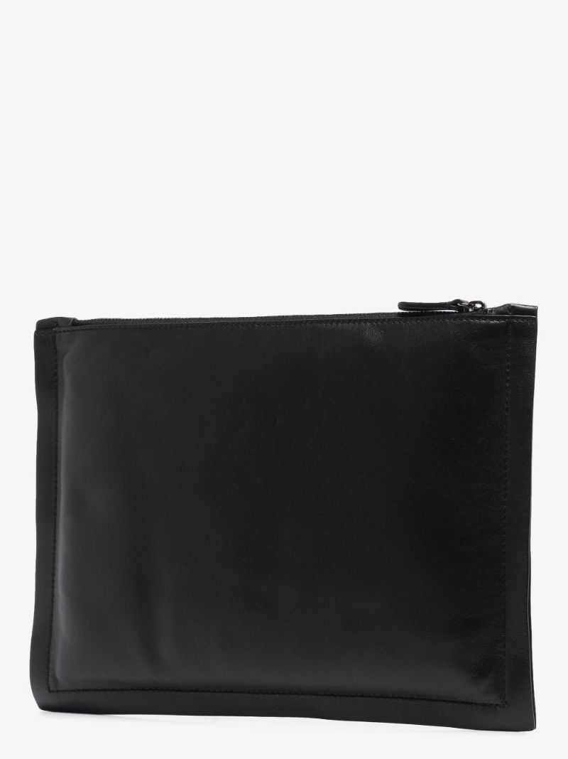 Black Viva Leather Clutch Bag