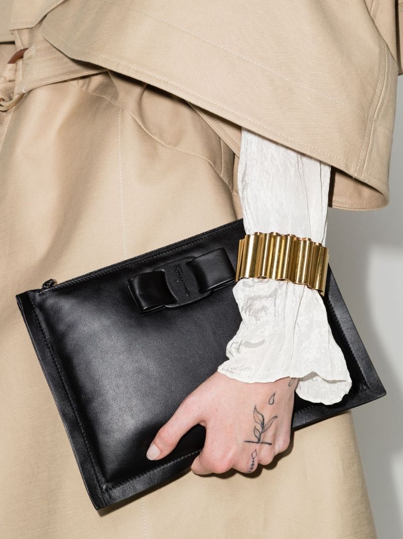 Black Viva Leather Clutch Bag