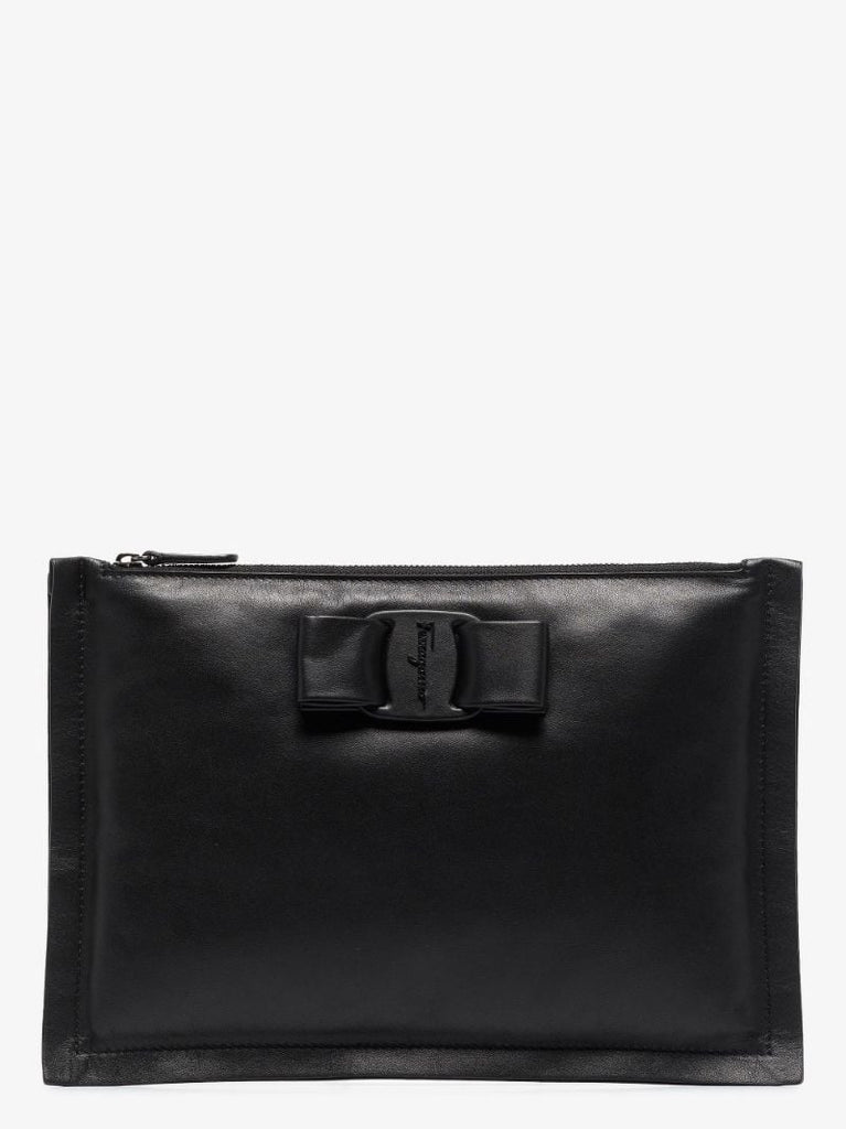 Black Viva Leather Clutch Bag