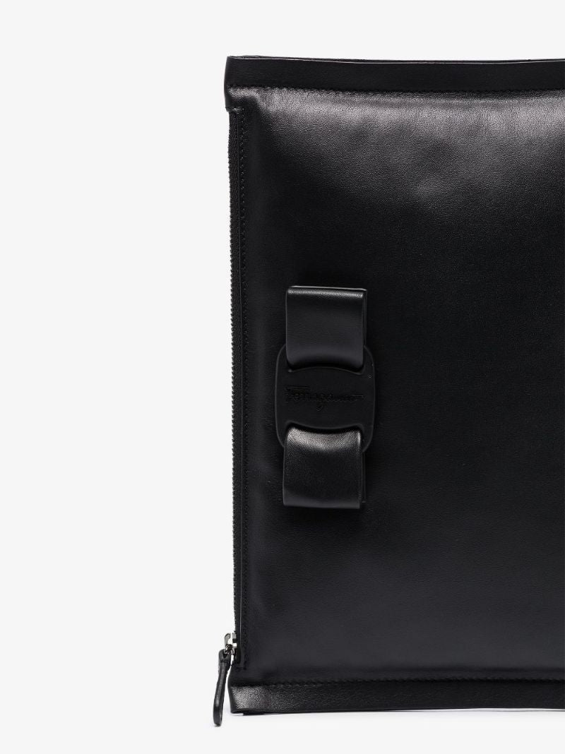 Black Viva Leather Clutch Bag