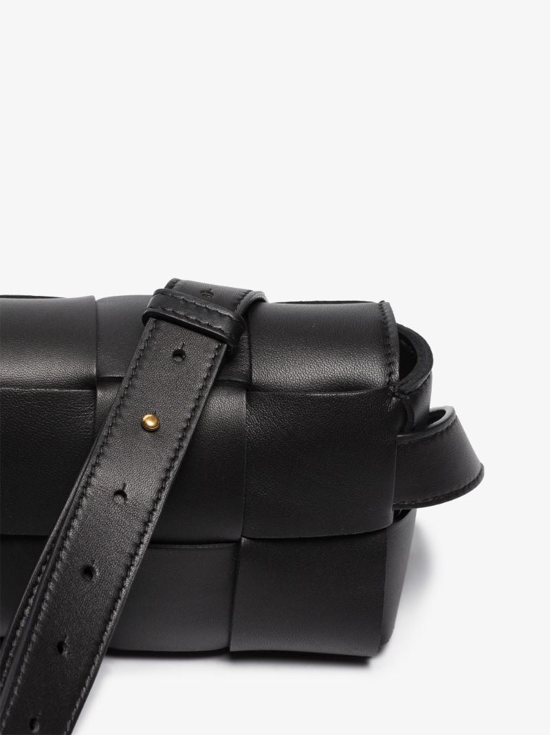 Black Cassette Leather Belt Bag