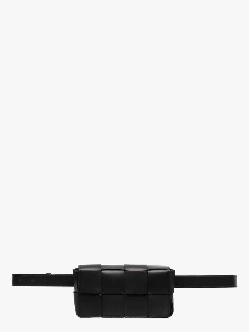 Black Cassette Leather Belt Bag