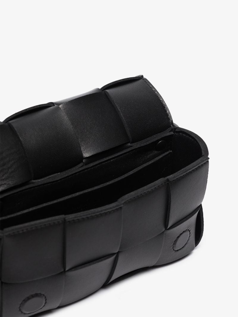 Black Cassette Leather Belt Bag