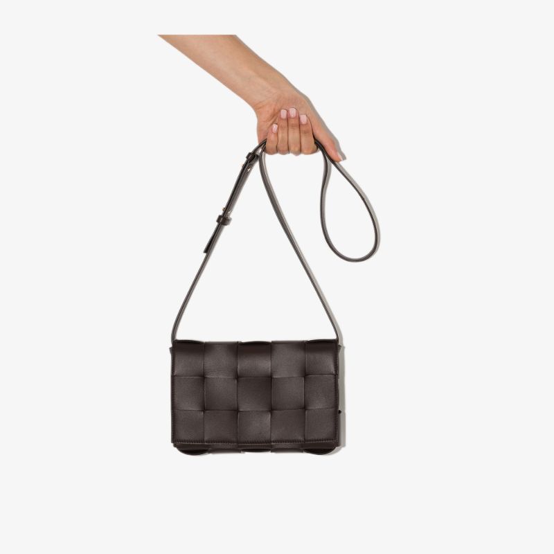 Brown Cassette Leather Shoulder Bag