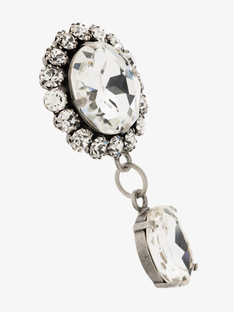 Silver Tone Crystal Drop Earrings