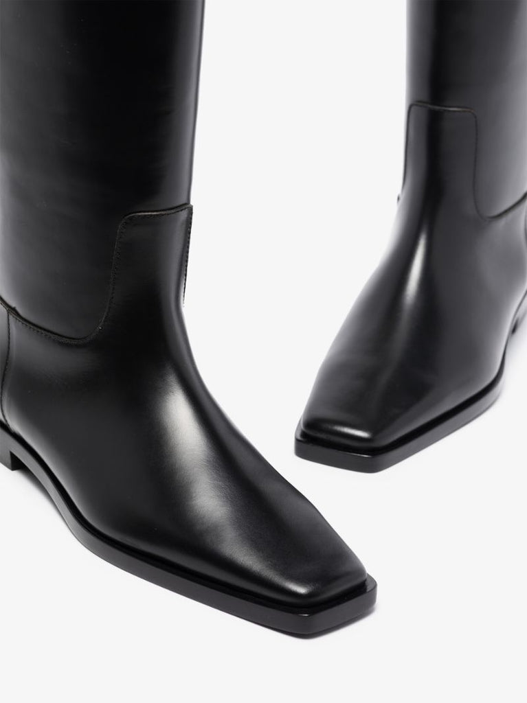 Black Leather Riding Boots