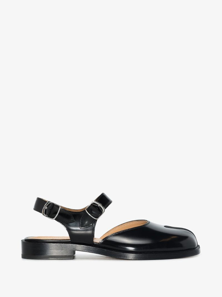 Black Tabi Slingback Leather Pumps
