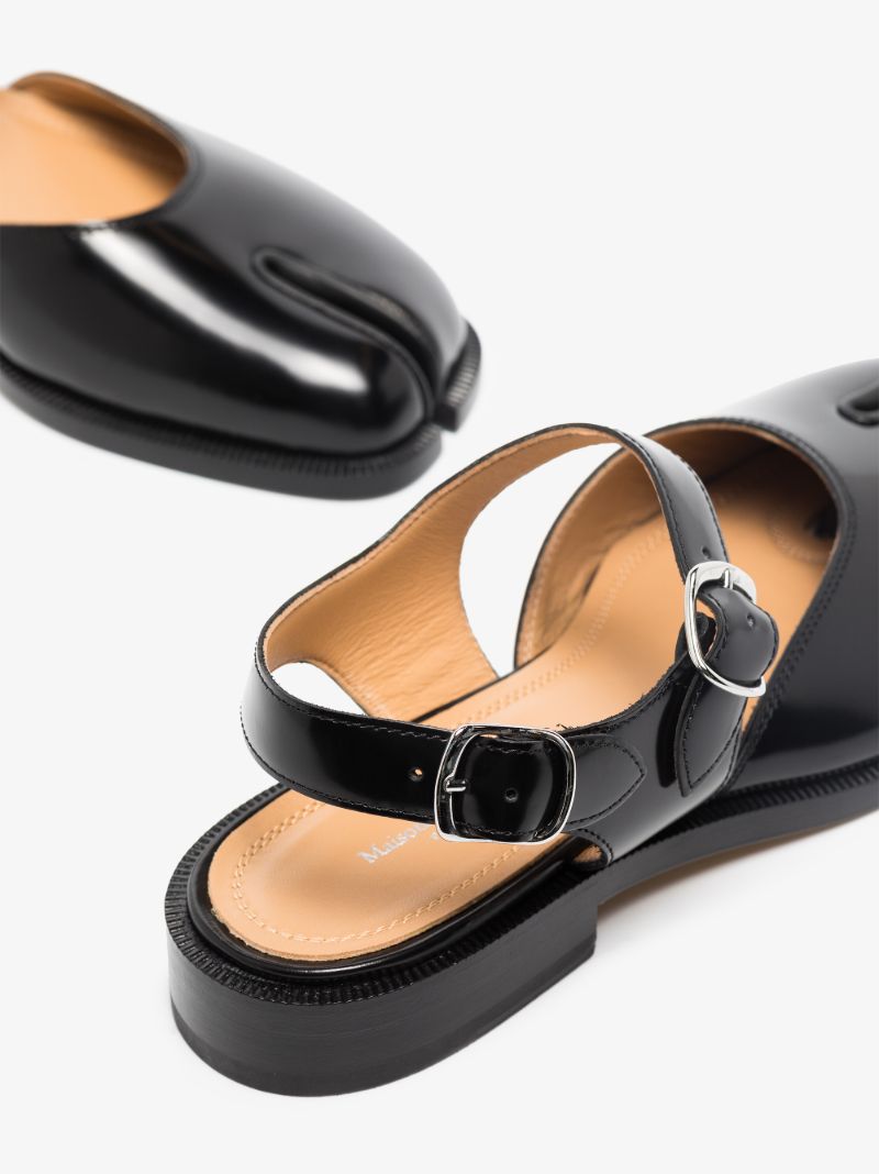 Black Tabi Slingback Leather Pumps