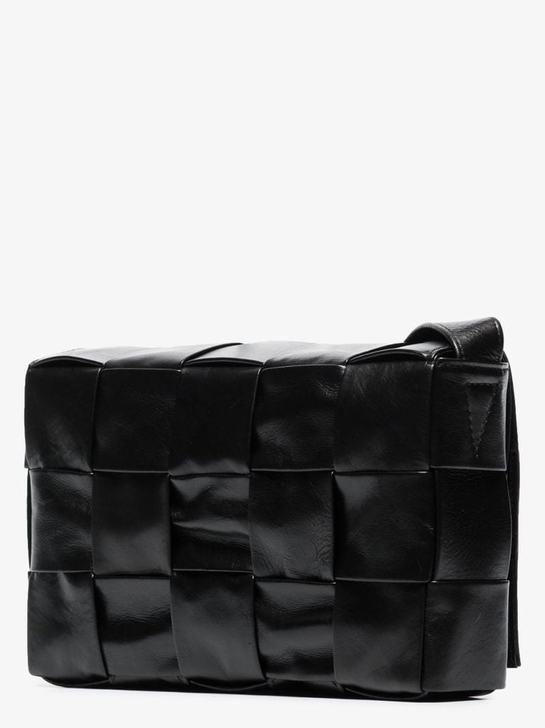 Black Cassette Leather Shoulder Bag