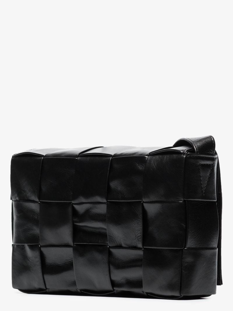 Black Cassette Leather Shoulder Bag