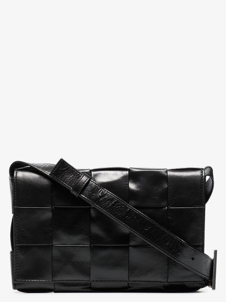 Black Cassette Leather Shoulder Bag