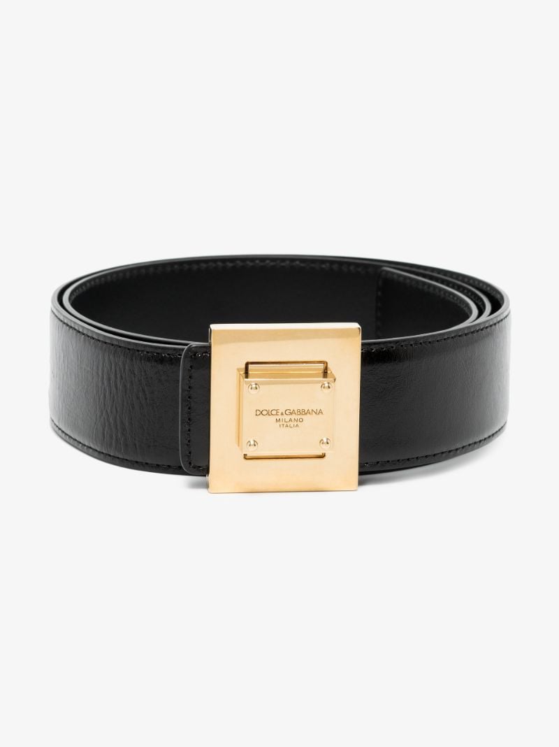 Black Logo Square Buckle Belt
