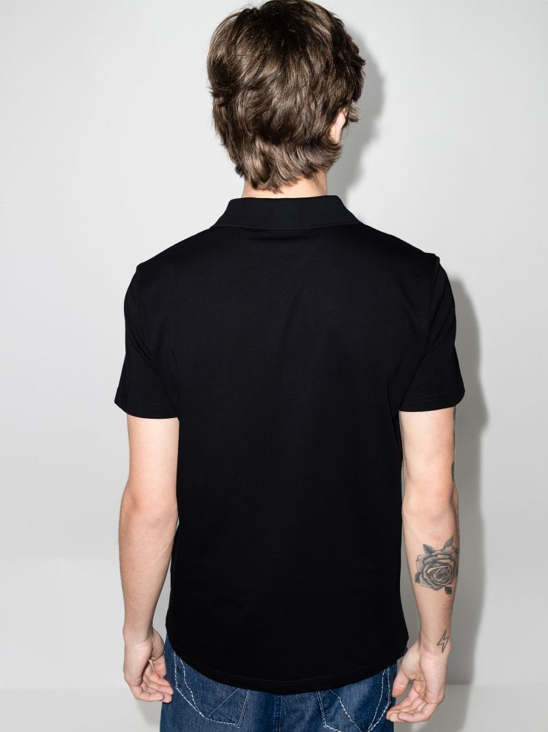 Black Logo Print Polo Shirt
