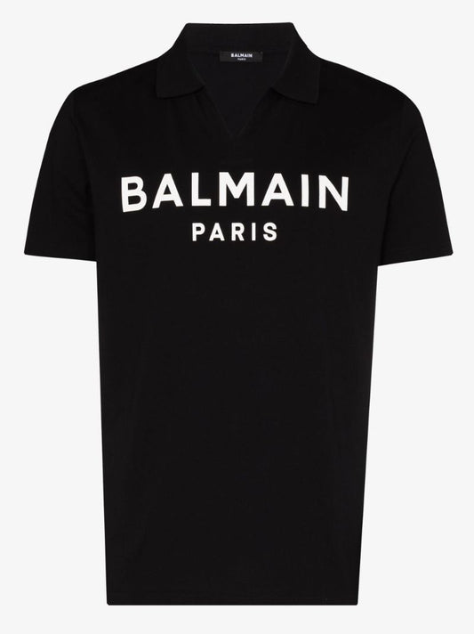 Black Logo Print Polo Shirt