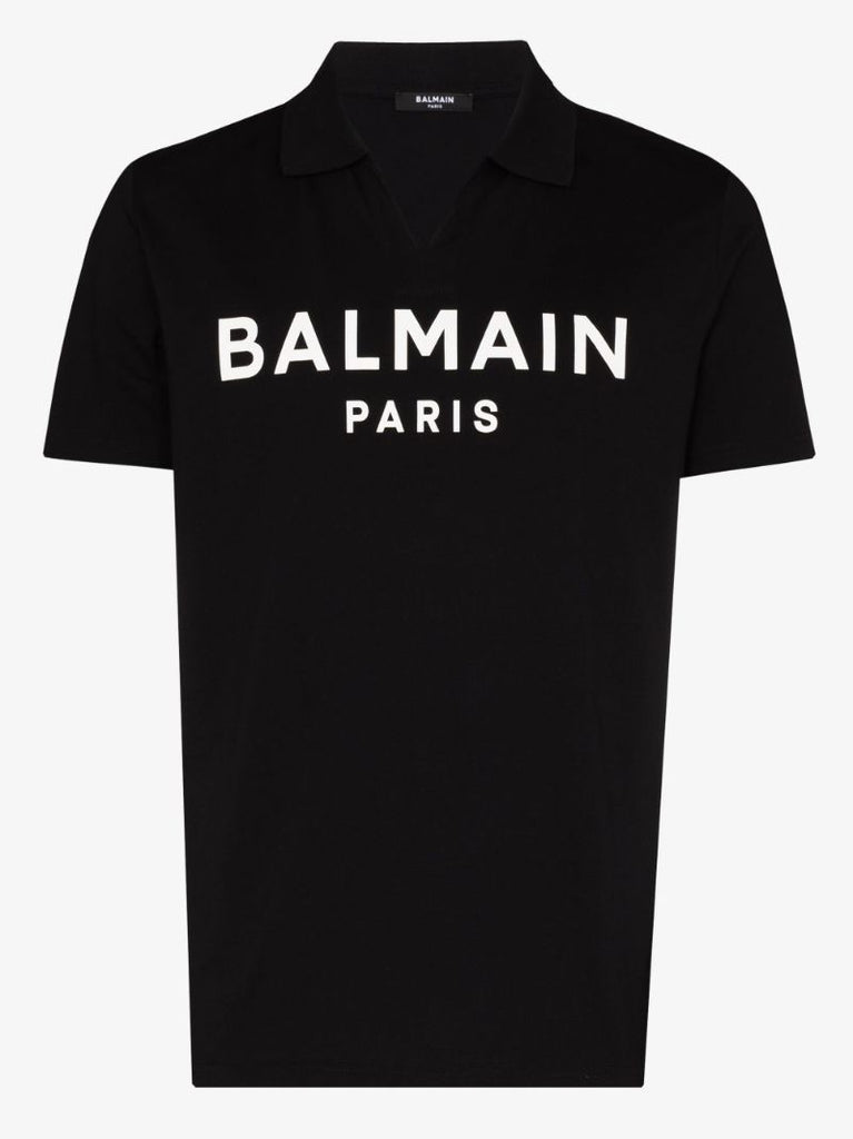 Black Logo Print Polo Shirt