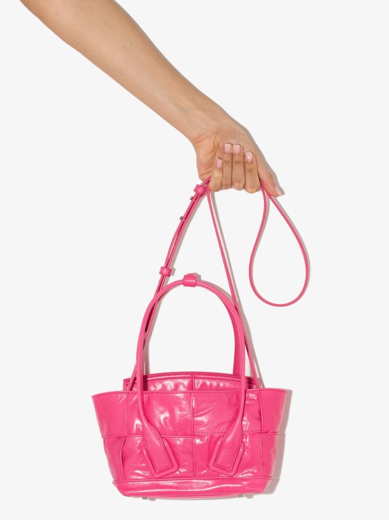 Pink Arco Mini Leather Tote Bag