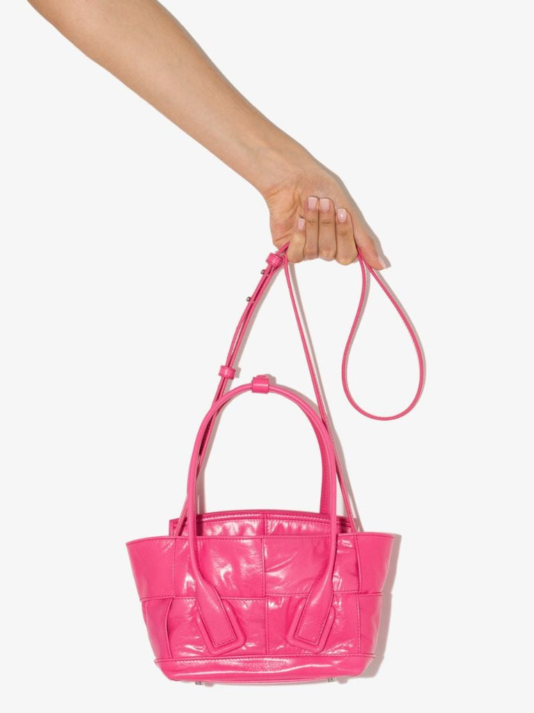 Pink Arco Mini Leather Tote Bag