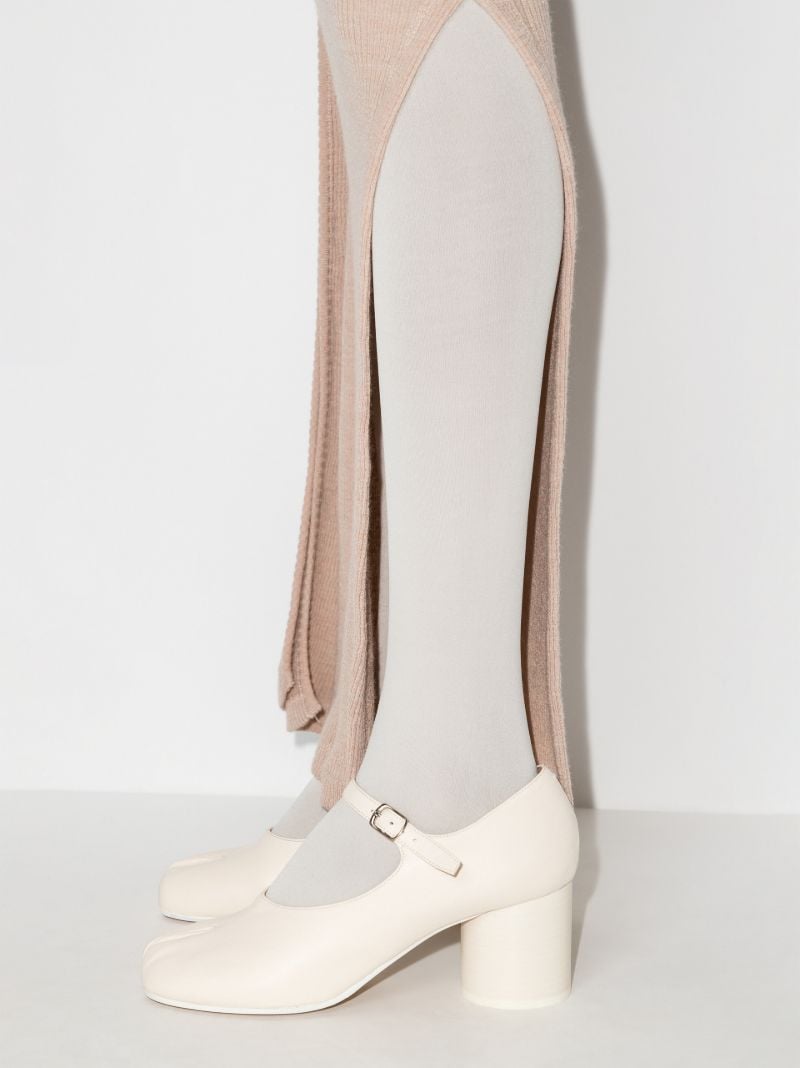 White Tabi 75 Mary Jane Leather Pumps