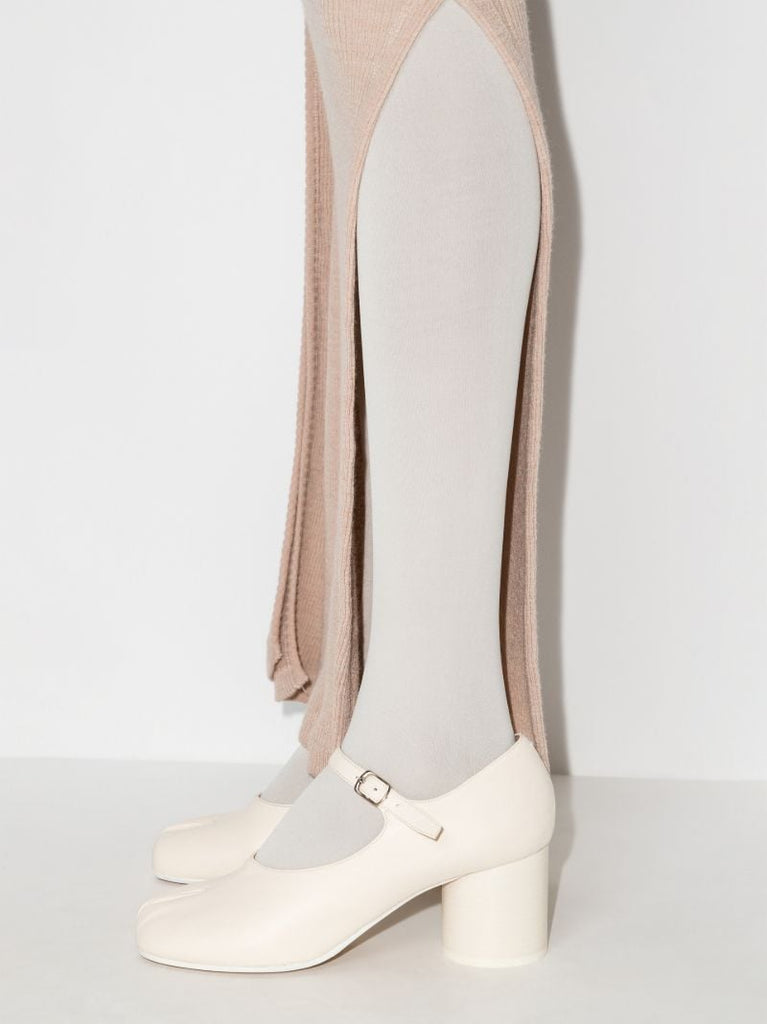 White Tabi 75 Mary Jane Leather Pumps