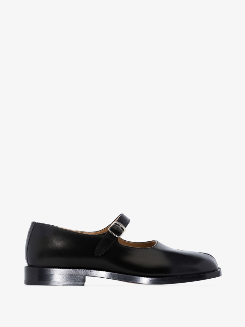 Black Tabi Mary Jane Leather Pumps