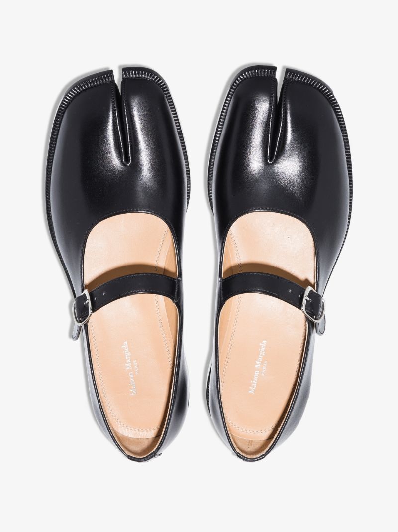 Black Tabi Mary Jane Leather Pumps