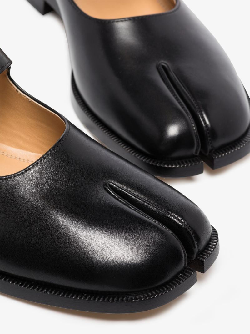 Black Tabi Mary Jane Leather Pumps